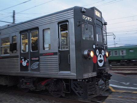 熊本電鉄6000系くまモン電車 菊池線北熊本駅03