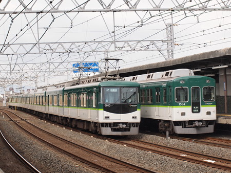 京阪6000系回送 京阪1000系普通追い越し 京阪本線西三荘駅