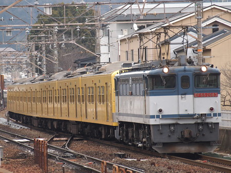 EF65 西武3000系甲種 東海道本線山科駅