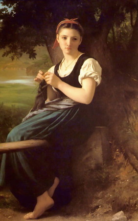 William Adolphe Bouguereau_編み物をする女