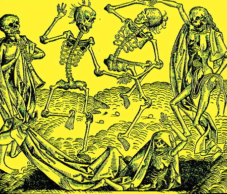 from ミヒャエル・ヴォルゲムート_『死の舞踏』1493年(版画)-01_yellow