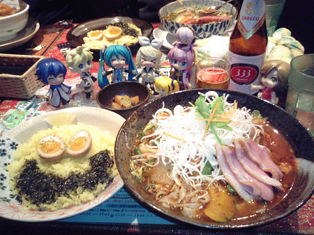 【ポーク・虚空50】 トッピング: 鴨ネギ、カニシューマイ、きし麺だば...