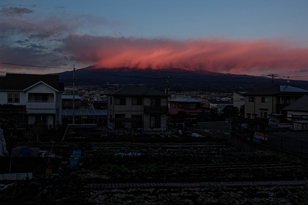 Photos: 1月12日富士宮からの夕方富士山～ 富士山見えませんでしたが、夕焼け雲が面白い感じでしたね！
