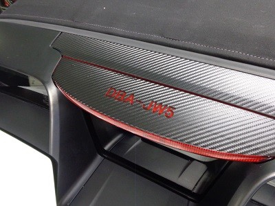S６６０専用カーボンシート　ハイマウントストップランプアッパーパネル２点　ＤＢＡ－ＪＷ５ロゴ
