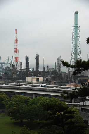松風閣から見える工業地帯