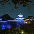 石川門と桜の紅葉